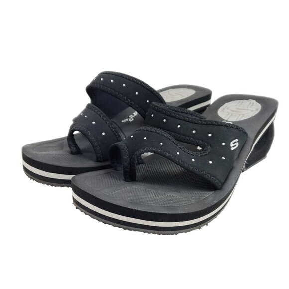 Skechers Cali Women's Size 6 Slide Sandals Black Synthetic - Picture 2 of 7